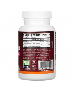 Jarrow Formulas, пантотеновая кислота (витамин B5), 500 мг, 100 вегетарианских капсул